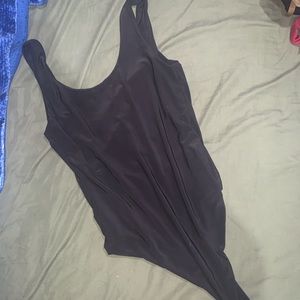 Bodysuit black deep back